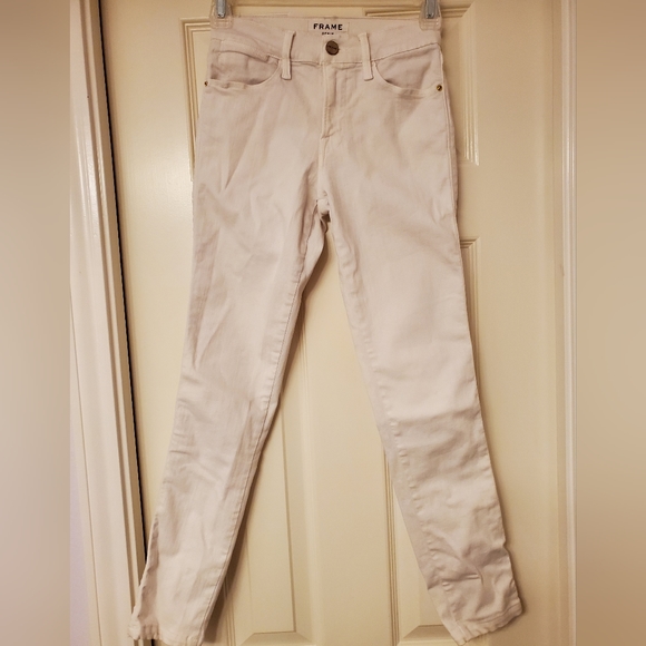Frame Denim Pants - Frame Denim size 24 White High Rise Skinny Jeans